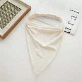 Daiiibabyyy  New Fashion Bohemian Solid Color Hair Scrafs Turban Headband Sweet Cotton Headscarf Triangle Bandanas For Women Hair Accessories