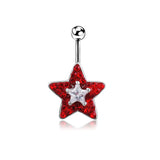 Daiiibabyyy  Korean Fashion Shiny Crystal Star Belly Rings Sexy Pink Cute Body Accessories Belly Piercing Y2K Charms Accessories