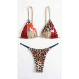 Daiiibabyyy  Sexy Bandage Bikini Set with Belt Female Brazilian Bikinis Halter Swimwear Women Swimsuit Bathing Suit Biquini