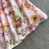 Daiiibabyyy  Vintage New Printing Slip Dress for Women Fashion A-Line Ruffled Robe Femme Sweet Backless Korean Dresses Vestidos De Mujer