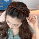 DAIIIBABYYY  -  Fashion Bangs Broken Hair Teethed Non-slip Amber HairBand for Women Girls Sweet Hair Ornament Headband Fashion Hair Accessories