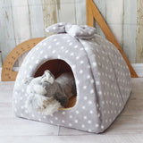DAIIIBABYYY  -  Foldable Dog House Mat,Cat Litter Teddy Pomeranian Puppy Tent Kennel Nest,Small Medium Dog Chihuahua Mongolian Yurts,Pet Bed