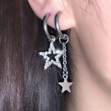 Daiiibabyyy  Egirl Jewelry Shiny Star Chains Hoop Earrings Korean Fashion DIY Crystal Earrings forWomen Girls Punk Accessories Y2K Grunge