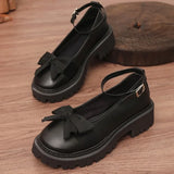 Daiiibabyyy  Ladies Shoes Brand Buckle Strap Women's High Heels Fashion Butterfly-knot Office and Career New Plus Size Mary Jane Shoes
