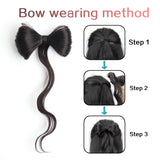Daiiibabyyy  Synthetic Clamp Type Bowknot Hair Bun Black Brown Clamp Type Ponytail Hair Extensions Elegant And Natural Hair Accessories