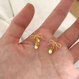 Daiiibabyyy  Bow Sequins Dangle Earrings for Women Girl Exquisite Tassel Stud Earrings Simple Vintage Sweet Cute Versatile Jewelry Gift 2025