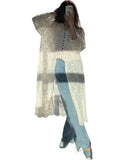 Daiiibabyyy Lace Floral Embroidery Beach Cover Up Beach Dress Kimono Cover Up Boho Casual Long Sleeve Cardigan Monokini Bathing Lace Dress