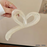 Daiiibabyyy  13cm Large Hair Clip For Thick Hair Claws Crab Girls Curly Transparent Coffee Hairpin Clamps Women Korean Ponytail Accessories