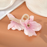 Daiiibabyyy Summer Flower Pearl Large Hair Claw Crabs for Women Cloth Flower Shark Clips Hairpin Headdress Hair Accessories