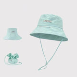 DAIIIBABYYY  -  Foldable Wide Brim Fisherman Hat with Drawstring Bag Convertible Sunshade Outdoor Fishing Cap Summer Multi-Functional Protection