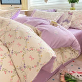 DAIIIBABYYY  -  Bedding Class A All Cotton Face Mask Dormitory Skin friendly Fresh Bed Sheet and Quilt Cover Pure Cotton Four piece Set Three