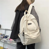 Daiiibabyyy Fashion Solid Color Man Canvas Backpacks Simple College Students backpack Teenage Girls High Quality Schoolbag Travel Laptop Bag