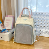 Daiiibabyyy  Ita Backpack Autumn High-capacity Canvas School Bag Transparent Preppy Style Girls Rucksack Teenage Display Bolsa Mujer Сумка