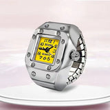 DAIIIBABYYY  -  Kids Cute Cartoon Number Watch Finger Rings Mini Clock Watches Elastic Strap Ring Women Men Funny anillos Jewelry Gift
