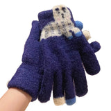Daiiibabyyy  Korean Style Warm Knitted Gloves Touch-screen Cartoon Full Finger Mittens Cute Cold-proof Riding Protective Mittens Cycling