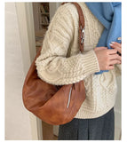 Daiiibabyyy  Trendy Pu Leather Women Hobo Bag 2026 Y2k Aesthetic Simple All Match Crossbody Bags Vintage Streetwear Casual Shoulder Handbags