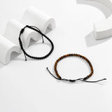 DAIIIBABYYY  -  Fashion Stone Beads Adjustable Anklet For Men Tiger Eye Stone Tangling Stone Hand-woven Foot Chain Gift Jewelry