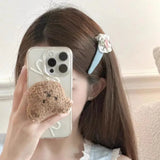 Daiiibabyyy Korean Fashion Lace Flower Cowboy Hair Clip Hairpins Exquisite Hair Bow Bangs Side BB Clip for Women's Girl Hair Accessories