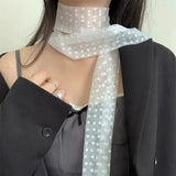 DAIIIBABYYY  -  Polka Dots Chiffon Transparent Breathable Sunscreen Shawl Female Summer Thin Long Beach Towel Sun Silk Scarf