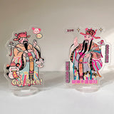 Daiiibabyyy Mini God Of Wealth Ornament China Acrylic Table Decor Display Standing Office Desktop Ornament Lucky Wealth Home Decor