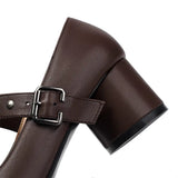DAIIIBABYYY  -  Fashionable High heels Women's Mary Jane Shoes Buckle Sweet butterfly knot Single Shoes JK uniform Shoes Large size 48