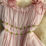 Daiiibabyyy  French Hepburn style long dress fashionable women's clothing design sweet and stunning fairy birthday gentle style dress QW04