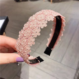 DAIIIBABYYY  -  Fashion Women Lace Hairbands Wide Hair Hoop No-slip Lady Flower Hollow Headbands with Teeth Elegant Female Hair Accessories