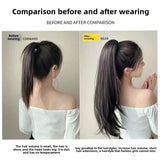 DAIIIBABYYY  -  Long Hair Women's Wig Tail Clip Micro Curl Natural Realistic Popular Tie Synthetic Full Real Human Hair Fake Braid