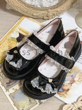 DAIIIBABYYY  -  Japanese Style Lolita Mary Janes Shoes Women Bow Kawaii Sweet Hook Loop Shoes Female Lace Korean Designer Shoes Autumn New