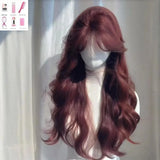 DAIIIBABYYY  -  French Chestnut Brown Woolen Curl Full Head Wig Women's Full Set Super Long Curl Sweet Style Wig Whole Head Cover