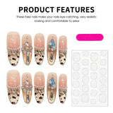 Daiiibabyyy  10pcs Handmade Charming Acrylic False Nail Pink Nude Leopard Print Pearl Rhinestone Decor Press On Nails For Women Party Wedding