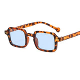 DAIIIBABYYY  -  Fashion Square Sunglasses Women New Retro Rivets Decoration Glasses  Men Leopard Blue Sun Glasses Gradient Shades UV400