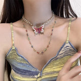 DAIIIBABYYY  -  Colorful Dopamine Double Butterfly Necklace