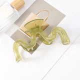Daiiibabyyy  13cm Large Hair Clip For Thick Hair Claws Crab Girls Curly Transparent Coffee Hairpin Clamps Women Korean Ponytail Accessories