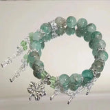 Daiiibabyyy  Star Bead Imitation Glass Bracelet for Girls' Christmas, Colorful and Trendy Atmosphere, High-End and Versatile Bracelet Gifts