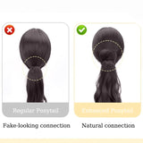 Daiiibabyyy  16inch Wavy Hair Ponytail Extensions Wig Synthetic Natural Wavy Claw Clip in Ponytail Hairpiece for Women Girls Daily Party Use