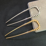Daiiibabyyy  Metal Pearl Hairpins Metal U-Shaped Hair Clip Pins Vintage Long Thick French Pins Hair Sticks For Women Gifts