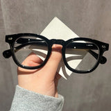 DAIIIBABYYY  -  Rivet Design Anti Blue Light Glasses Frame For Men Women Transparent Square Optical Eyeglass Computer Blue Blocking Eyewear