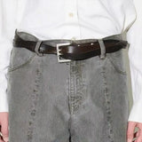 Daiiibabyyy  New PU Leather Double-Breasted Belt Personalized Retro Leather Belt Y2K Hiphop Jeans Belt