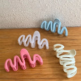 Daiiibabyyy New In Acrylic Hair Claws for Women Extra Large Crab Clip Sense of Premium Wavy Lines Hair Clip Girl Shark Hair Accessories