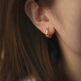 Daiiibabyyy  Luxury Zircon Star Hoop Earrings Sweet Romantic French Rhinestone Gold Color Ear Buckle Jewelry Gifts for Women Girls