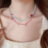 Daiiibabyyy  Crystal Stone Pearl Handmade Beadeds Chain Choker Necklace For Women Luxury Elegant Fashion Charm Aesthetic Jewelry Accessories