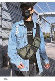 Daiiibabyyy  Portable Nylon Men Chest Bag Multi Compartment Large Capacity Shoulder Bag Adjustable Strap Multi Storage Pouch Outdoor Sports