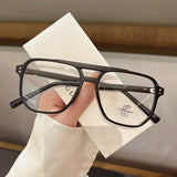 DAIIIBABYYY  -  Retro Fashion Anti-blue Light Glasses Men Women Transparent Computer Glasses Frame Eyeglass Frame Flat Glasses Square Eyeglasse
