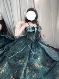 Daiiibabyyy  Oil Painting Style Princess Dress, Girl Starry Sky Lolita Dress Girl Cute Costume Party Dance Outfit