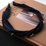DAIIIBABYYY  -  High Grade Dark Red Velet Autumn Winter Hairbands for Girls and Women Headwear Hair Bands Hair Accessories