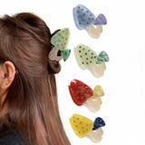 Daiiibabyyy  New fun personalized creative rhinestone mushroom hair clip hairpin acetate hair clip for the back of the head, updo, shark clip