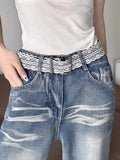 Daiiibabyyy  New Korean White Floral Lace Waist Belt Adjustable All-match Fashion Waistband for Women Waist Belts Strap Decor Accessories