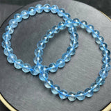 DAIIIBABYYY  -  Blue Topaz Bracelet Charms Strand Women Men Exquisite Jewelry Gift Healing Crystal Energy Gift 1PCS 6/7MM