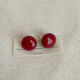 Daiiibabyyy  Women's Simple Colored Acrylic round Earrings Fashionable Jewelry Accessory